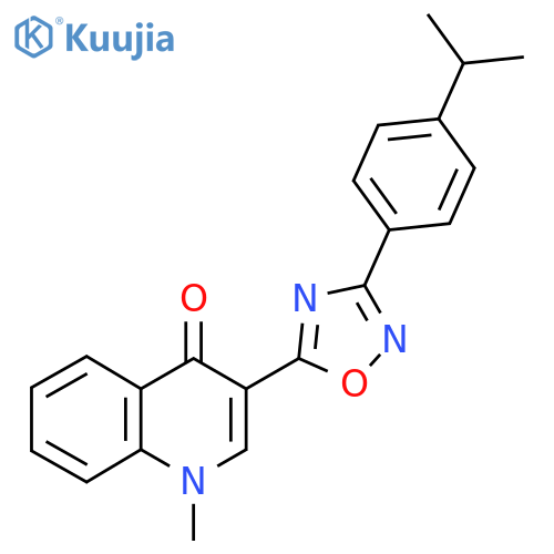 1-methyl-3-{3-[4-(propan-2-yl)phenyl]-1,2,4-oxadiazol-5-yl}-1,4-dihydroquinolin-4-one structure
