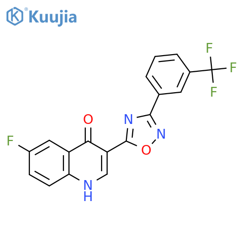 6-fluoro-3-{3-[3-(trifluoromethyl)phenyl]-1,2,4-oxadiazol-5-yl}-1,4-dihydroquinolin-4-one structure