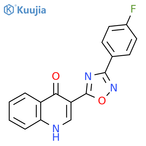 3-[3-(4-fluorophenyl)-1,2,4-oxadiazol-5-yl]-1,4-dihydroquinolin-4-one structure
