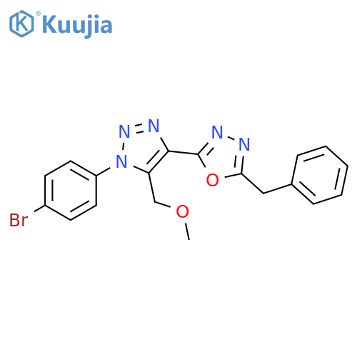 2-benzyl-5-[1-(4-bromophenyl)-5-(methoxymethyl)-1H-1,2,3-triazol-4-yl]-1,3,4-oxadiazole structure