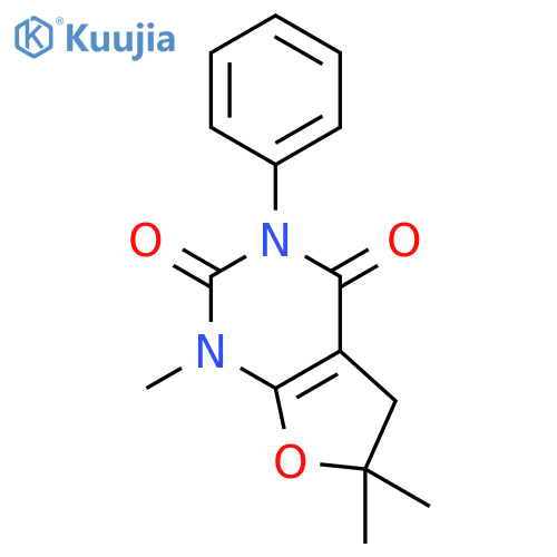 Furo[2,3-d]pyrimidine-2,4(1H,3H)-dione, 5,6-dihydro-1,6,6-trimethyl-3-phenyl- structure