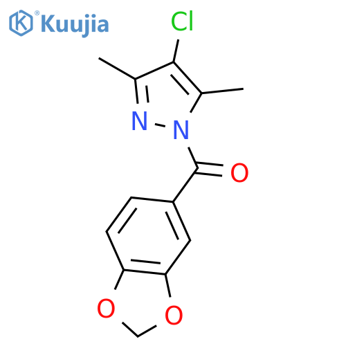 Methanone,1,3-benzodioxol-5-yl(4-chloro-3,5-dimethyl-1H-pyrazol-1-yl)- structure