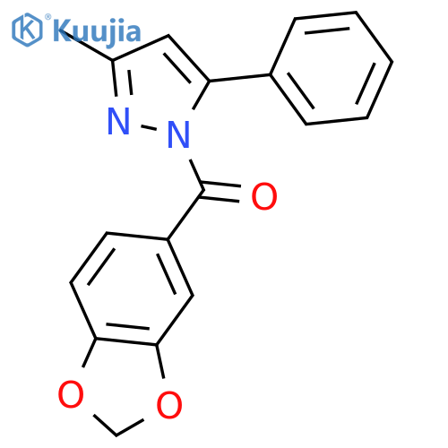 1H-Pyrazole, 1-(1,3-benzodioxol-5-ylcarbonyl)-3-methyl-5-phenyl- structure