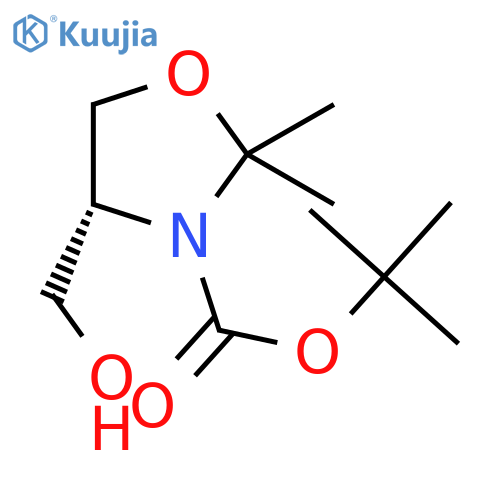 tert-butyl (4R)-4-(hydroxymethyl)-2,2-dimethyl-1,3-oxazolidine-3-carboxylate structure