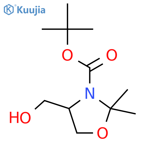 tert-butyl (4S)-4-(hydroxymethyl)-2,2-dimethyl-1,3-oxazolidine-3-carboxylate structure