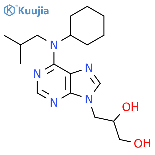 1,2-Propanediol, 3-[6-[cyclohexyl(2-methylpropyl)amino]-9H-purin-9-yl]- structure