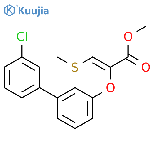 2-Propenoic acid, 2-[(3'-chloro[1,1'-biphenyl]-3-yl)oxy]-3-(methylthio)-, methyl ester, (Z)- structure