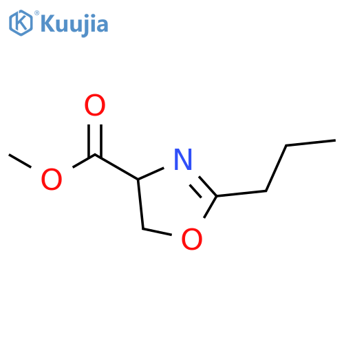 4-Oxazolecarboxylic acid, 4,5-dihydro-2-propyl-, methyl ester, (±)- structure