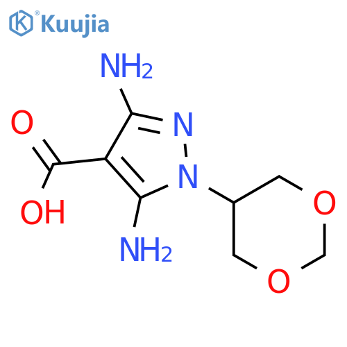 1H-Pyrazole-4-carboxylic acid, 3,5-diamino-1-(1,3-dioxan-5-yl)- structure