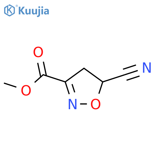 3-Isoxazolecarboxylicacid, 5-cyano-4,5-dihydro-, methyl ester structure
