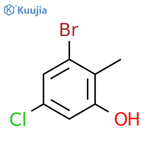 2-Bromo-4-chloro-6-hydroxytoluene structure