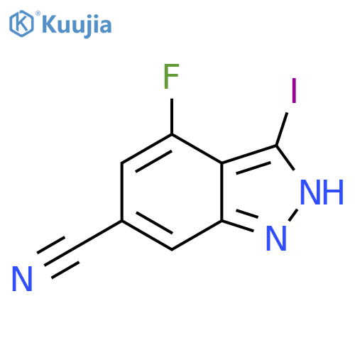 4-Fluoro-3-iodo-1H-indazole-6-carbonitrile structure
