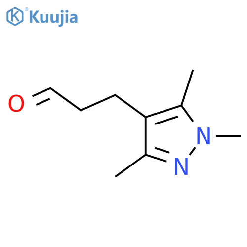 3-(trimethyl-1H-pyrazol-4-yl)propanal structure