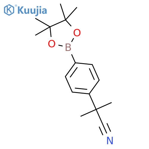 2-Methyl-2-(4-(4,4,5,5-tetramethyl-1,3,2-dioxaborolan-2-yl)phenyl)propanenitrile structure