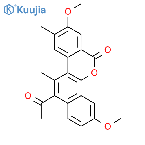 6H-Benzo[d]naphtho[1,2-b]pyran-6-one, 12-acetyl-3,8-dimethoxy-2,9,11-trimethyl- structure