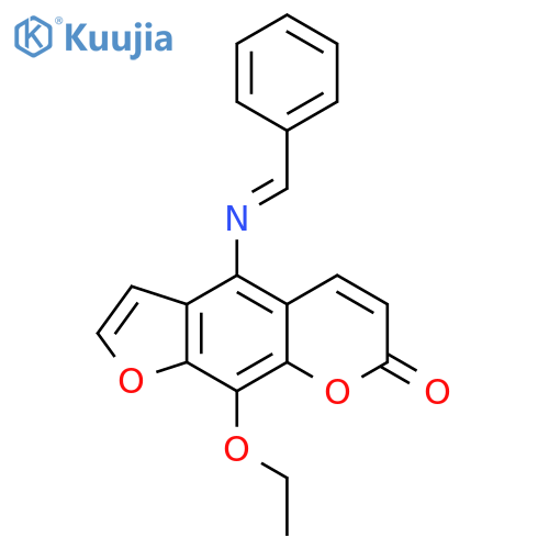 7H-Furo[3,2-g][1]benzopyran-7-one, 9-ethoxy-4-[(phenylmethylene)amino]- structure