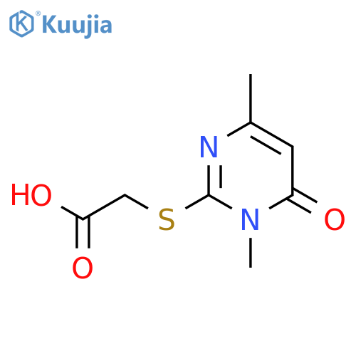 Acetic acid, [(1,6-dihydro-1,4-dimethyl-6-oxo-2-pyrimidinyl)thio]- structure