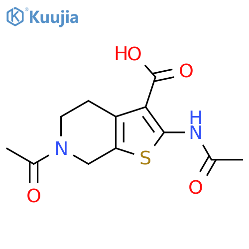 6-acetyl-2-acetamido-4H,5H,6H,7H-thieno2,3-cpyridine-3-carboxylic acid structure