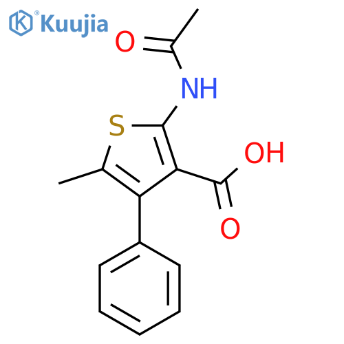 2-acetamido-5-methyl-4-phenylthiophene-3-carboxylic acid structure