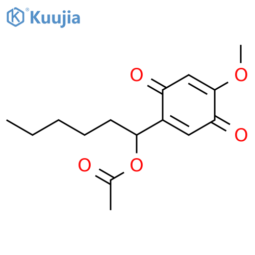 2,5-Cyclohexadiene-1,4-dione, 2-[1-(acetyloxy)hexyl]-5-methoxy- structure