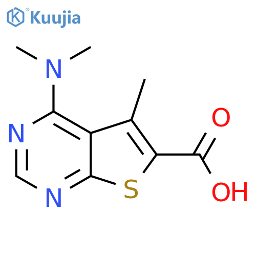 4-(Dimethylamino)-5-methylthieno[2,3-d]pyrimidine-6-carboxylic acid structure