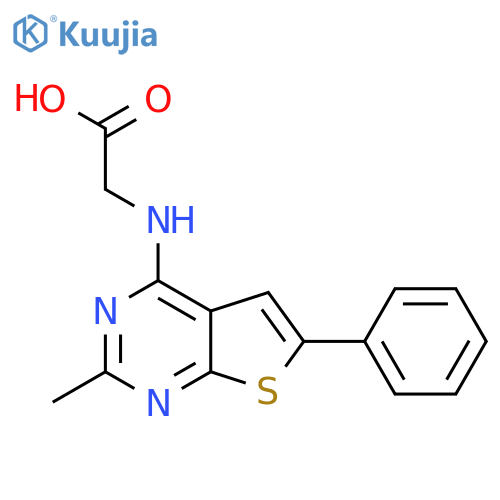 2-[(2-methyl-6-phenyl-thieno[2,3-d]pyrimidin-4-yl)amino]acetic acid structure