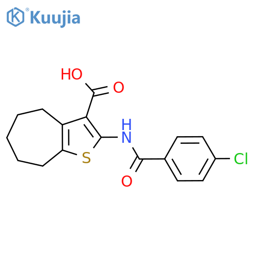 2-(4-chlorobenzamido)-4H,5H,6H,7H,8H-cyclohepta[b]thiophene-3-carboxylic acid structure