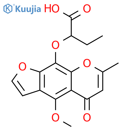 Butanoic acid, 2-[(4-methoxy-7-methyl-5-oxo-5H-furo[3,2-g][1]benzopyran-9-yl)oxy]- structure