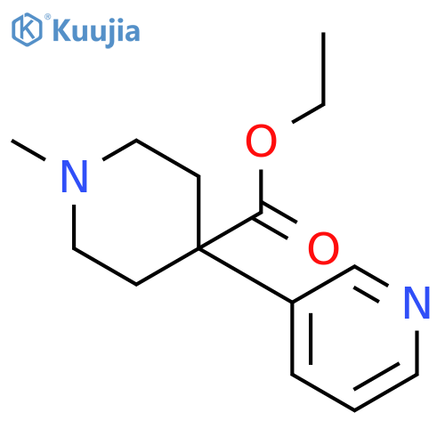 4-Piperidinecarboxylic acid, 1-methyl-4-(3-pyridinyl)-, ethyl ester structure