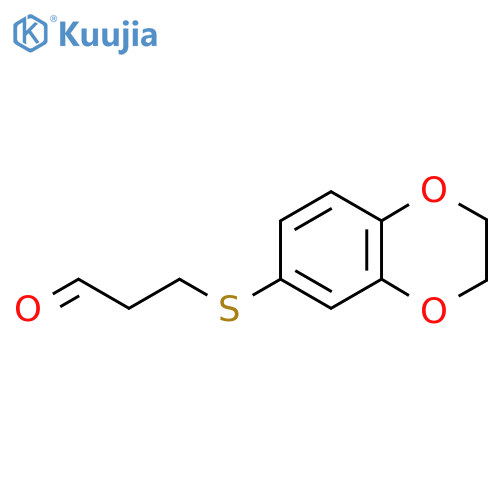 3-(2,3-Dihydro-1,4-benzodioxin-6-ylsulfanyl)propanal structure