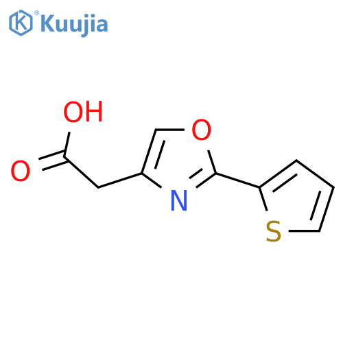 2-2-(Thiophen-2-yl)-1,3-oxazol-4-ylacetic Acid structure