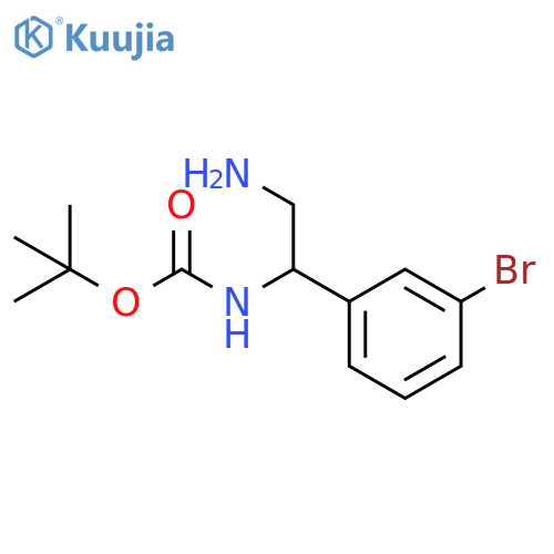 tert-butyl N-2-amino-1-(3-bromophenyl)ethylcarbamate structure
