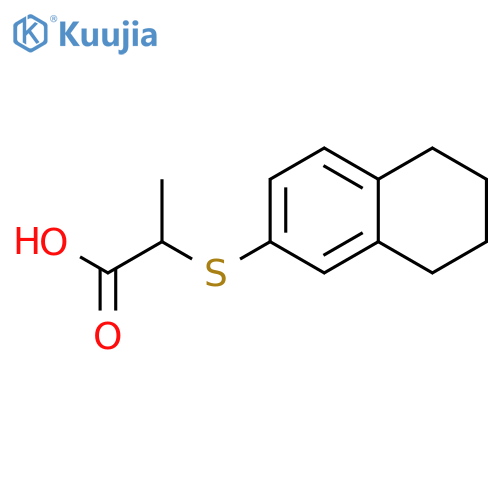 2-(5,6,7,8-tetrahydronaphthalen-2-ylsulfanyl)propanoic acid structure