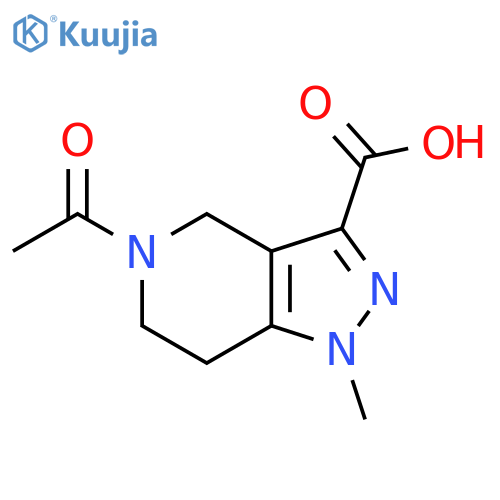 5-acetyl-1-methyl-1H,4H,5H,6H,7H-pyrazolo4,3-cpyridine-3-carboxylic acid structure