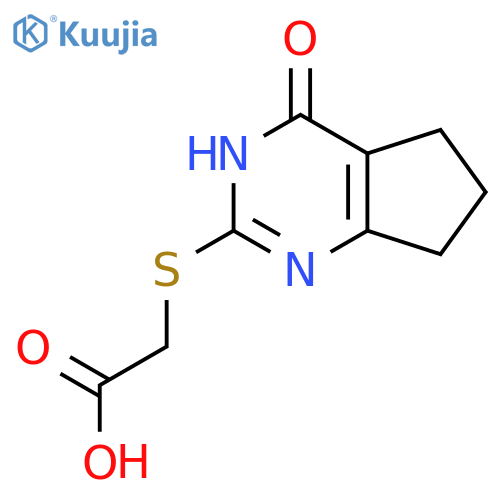 2-({4-oxo-3H,4H,5H,6H,7H-cyclopentadpyrimidin-2-yl}sulfanyl)acetic acid structure