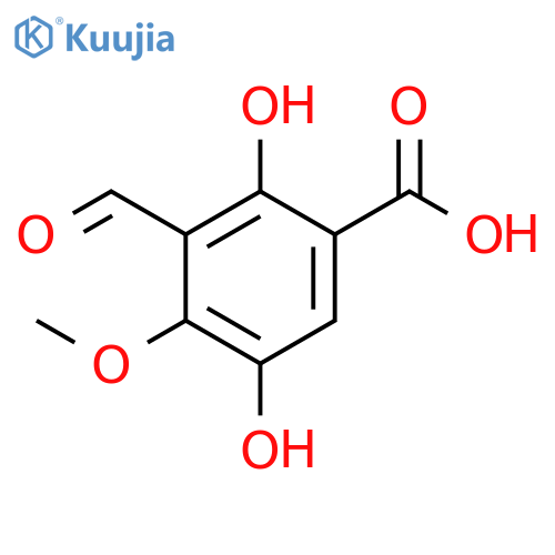 Benzoic acid, 3-formyl-2,5-dihydroxy-4-methoxy- structure