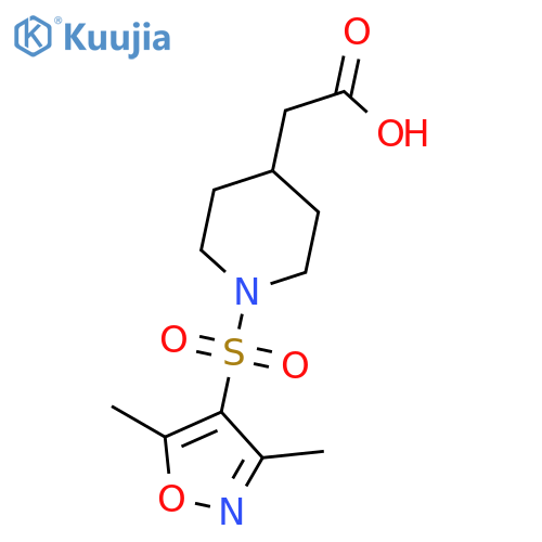 {1-(3,5-Dimethylisoxazol-4-yl)sulfonylpiperidin-4-yl}acetic Acid structure