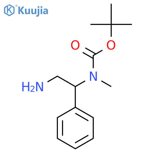 tert-butyl N-(2-amino-1-phenylethyl)-N-methylcarbamate structure