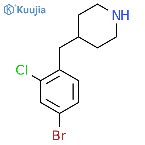 4-[(4-Bromo-2-chlorophenyl)methyl]piperidine structure