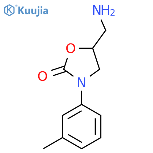 5-(Aminomethyl)-3-(3-methylphenyl)-1,3-oxazolidin-2-one structure