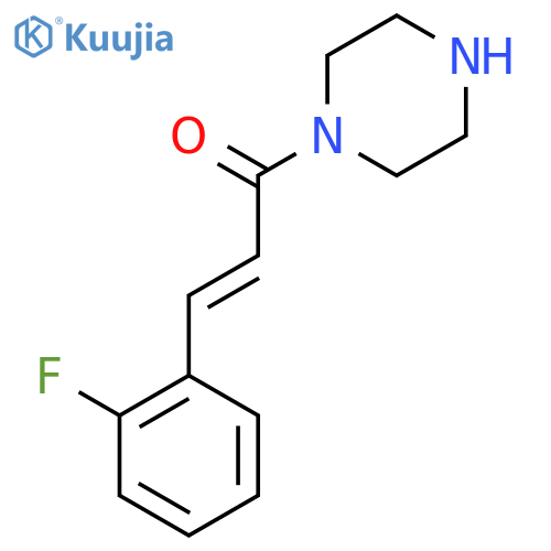 (2E)-3-(2-fluorophenyl)-1-(piperazin-1-yl)prop-2-en-1-one structure