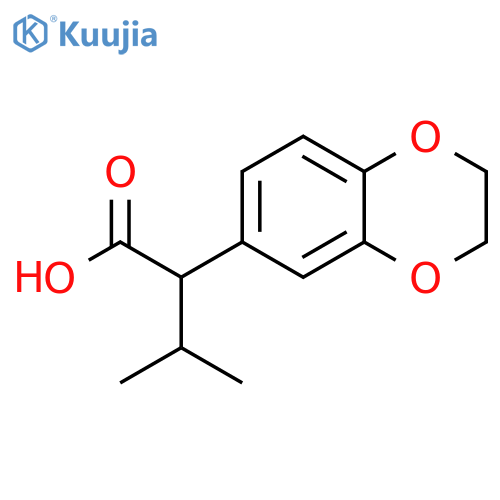2-(2,3-dihydro-1,4-benzodioxin-6-yl)-3-methylbutanoic acid structure