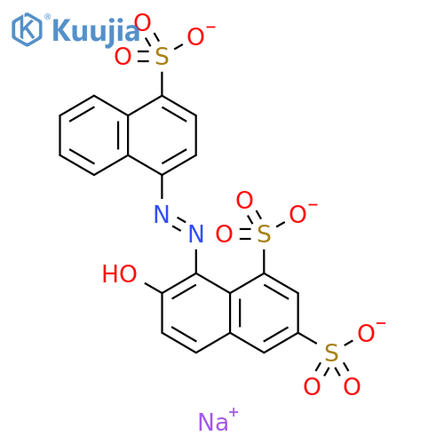 Trisodium 7-hydroxy-8-(4-sulfonatonaphthalen-1-yl)diazenylnaphthalene-1,3-disulfonate structure