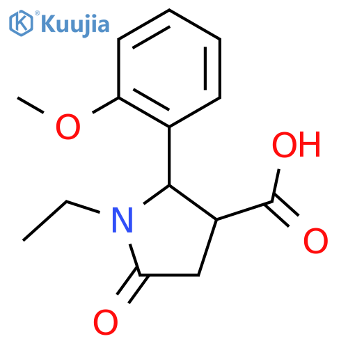 (2R,3R)-1-Ethyl-2-(2-methoxyphenyl)-5-oxopyrrolidine-3-carboxylic Acid structure