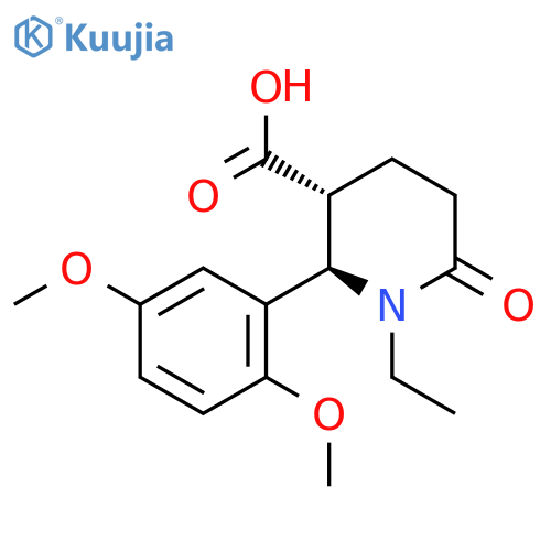 (2R,3R)-2-(2,5-Dimethoxyphenyl)-1-ethyl-6-oxopiperidine-3-carboxylic acid structure