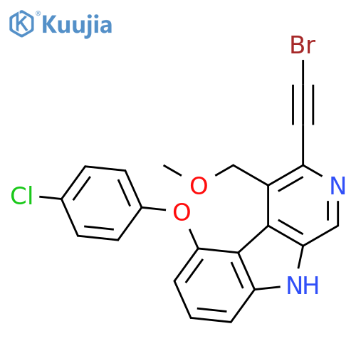 9H-Pyrido[3,4-b]indole, 3-(bromoethynyl)-5-(4-chlorophenoxy)-4-(methoxymethyl)- structure