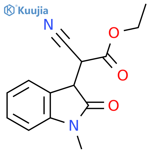 Ethyl 2-cyano-2-(1-methyl-2-oxo-2,3-dihydro-1H-indol-3-yl)acetate structure