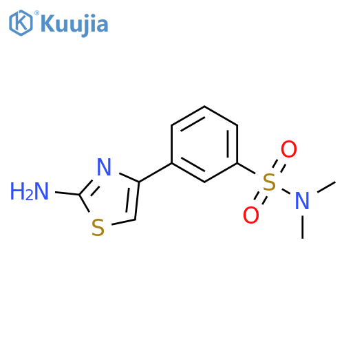 3-(2-amino-1,3-thiazol-4-yl)-N,N-dimethylbenzene-1-sulfonamide structure