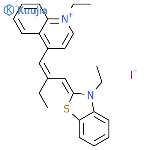 Quinolinium, 1-ethyl-4-[2-[(3-ethyl-2(3H)-benzothiazolylidene)methyl]-1-butenyl]-, iodide structure