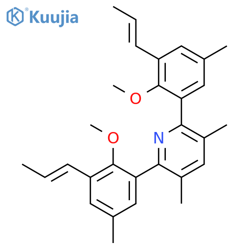Pyridine, 2,6-bis[2-methoxy-5-methyl-3-(1-propenyl)phenyl]-3,5-dimethyl- structure